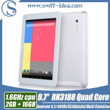 IPS Retina Tablet 9.7inch Rk3188 Quad Core 2048*1536pixel 2GB+16GB Android 4.2 Tablet PC (PRQ946T)